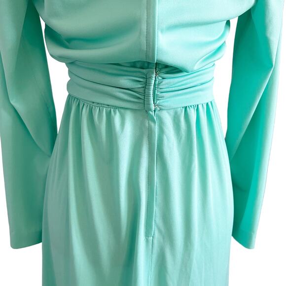 Vintage 1970's Fred Rothschild Maxi Dress Green - Picture 9 of 15